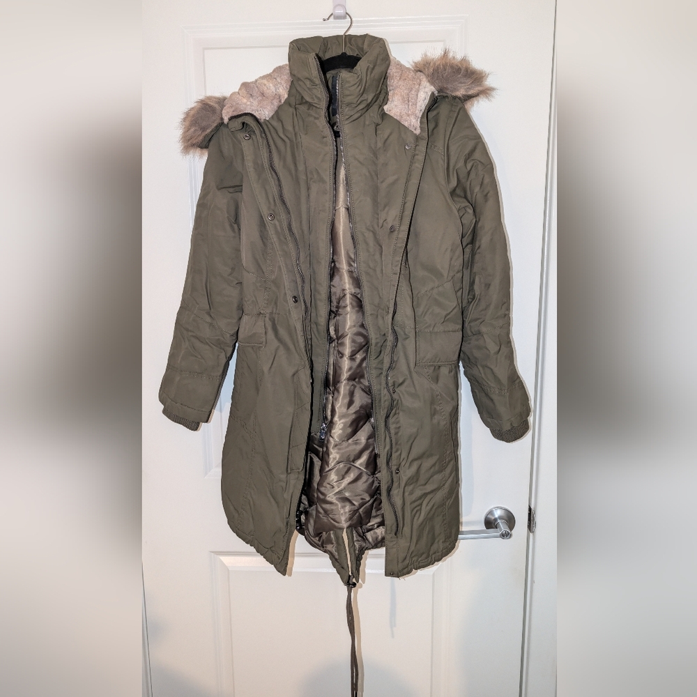 Women's Olive Parka Coat